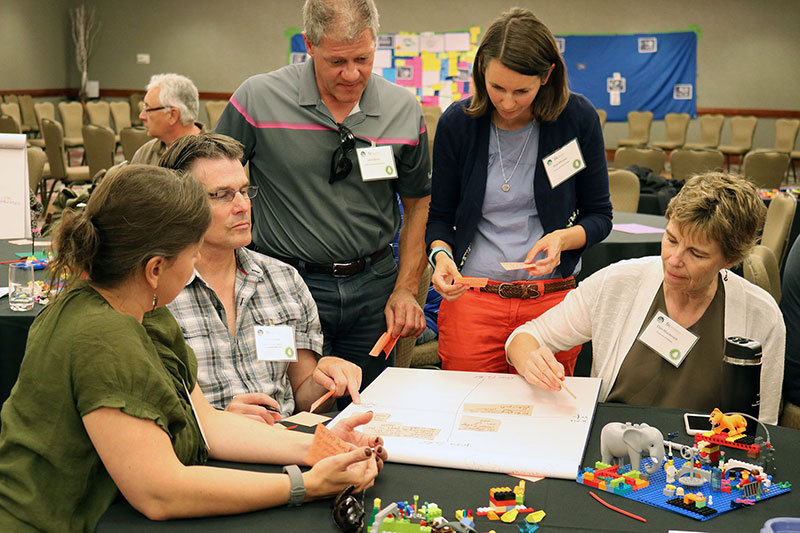 Discussions during a workshop