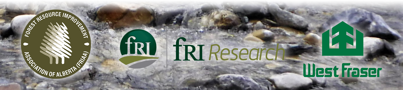 FRIAA, West Fraser, and fRI Reserach logos on a stream picture