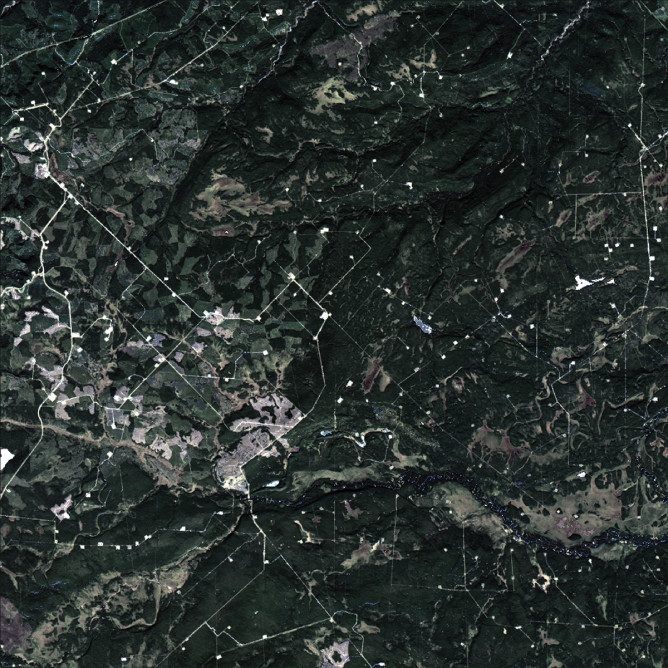 Landsat image of the Little Smoky caribou range.