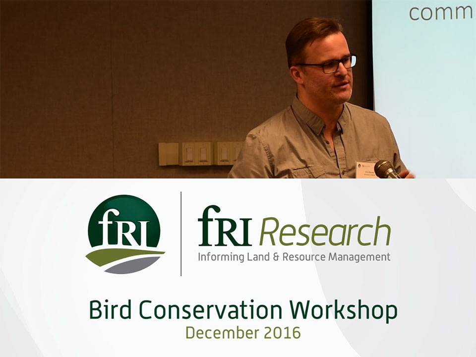 Bird Conservation Workshop Presentation: New Technological Approachces to Understanding Responses of Birds to Cumulative Effects