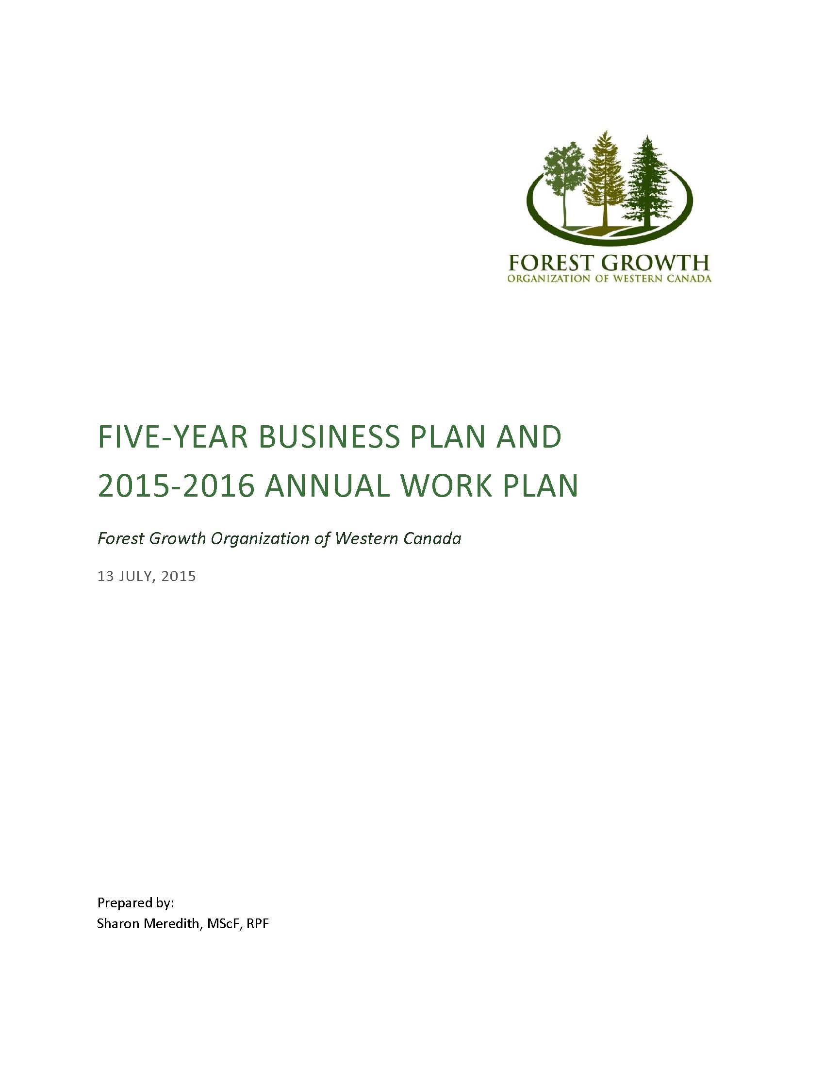 FGrOW five-year business plan and 2015-16 annual work plan