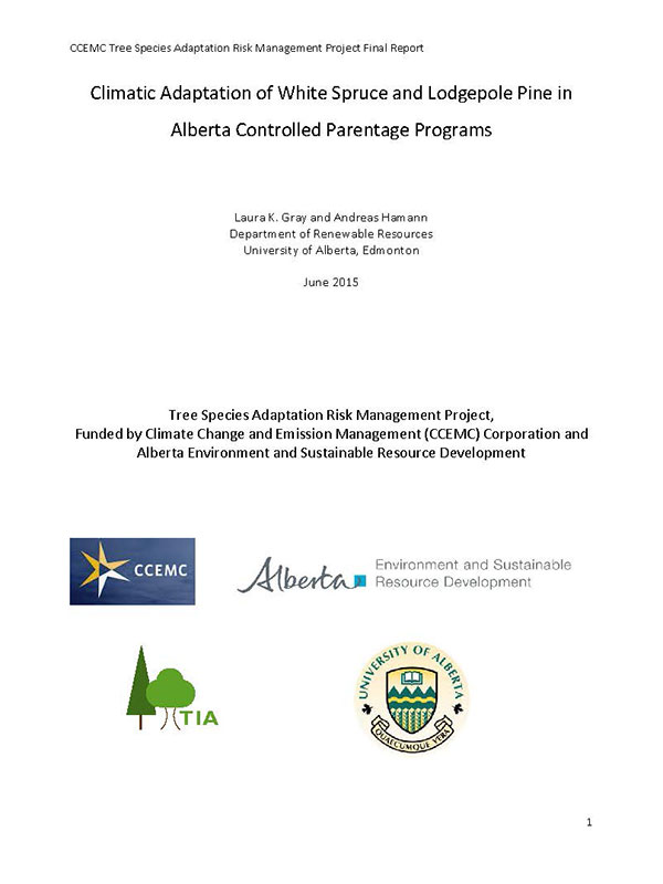 Climatic Adaptation of White Spruce and Lodgepole Pine in Alberta Controlled Parentage Programs