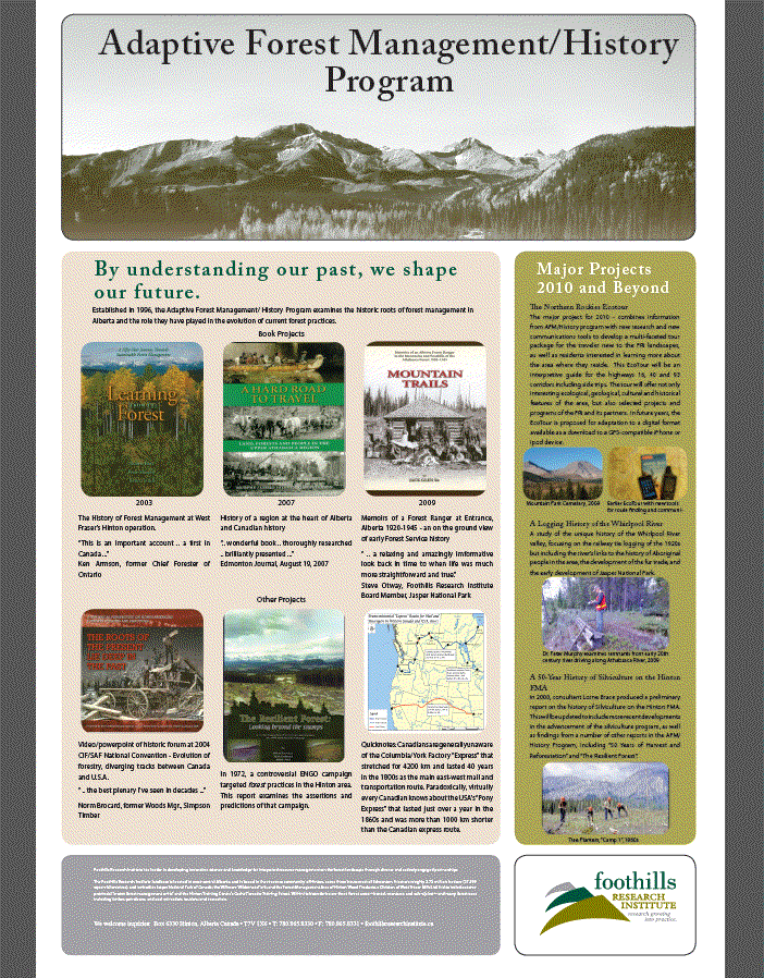 Adaptive Forest Management/History Program - Open House Poster 2010