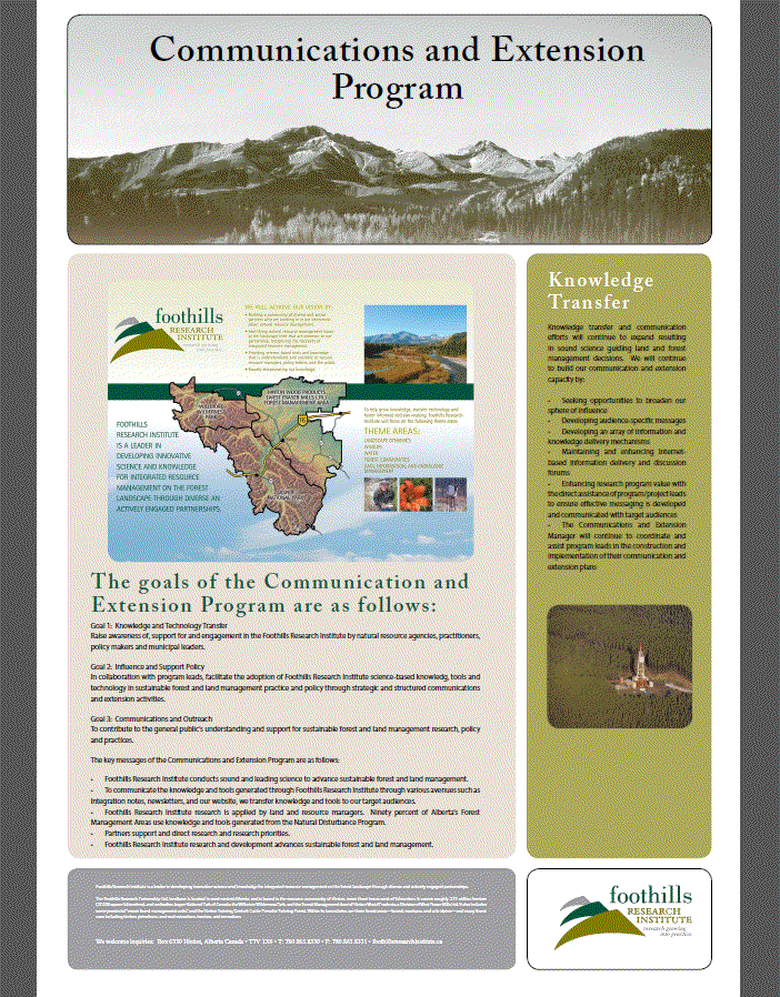 Communications and Extension Program - fRI Research