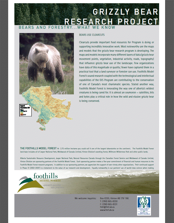 Grizzly bear research project: bears and forestry... what we know