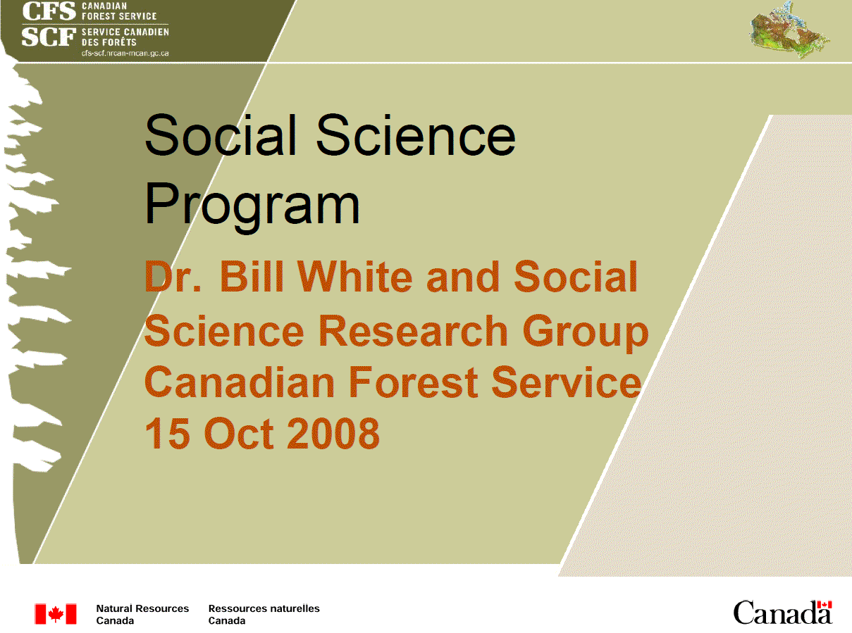 Social Science Program - Foothills Model Forest Annual General Meeting presentation, October 2008
