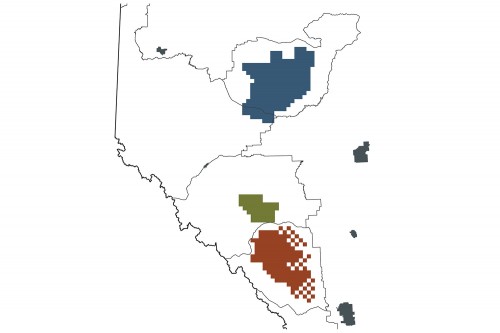 Map of 3 study areas for our 2018 BMA inventories Map of 3 study areas for our 2018 BMA inventories