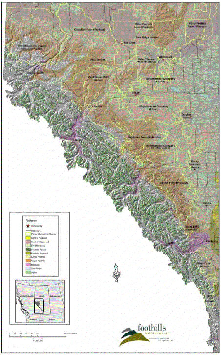 map of ecoregions and fmas in alsberta