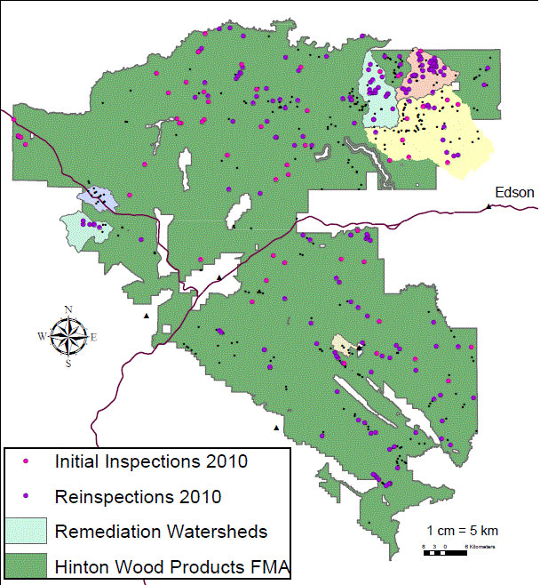 stream crossings in west fraser's fma (2010)