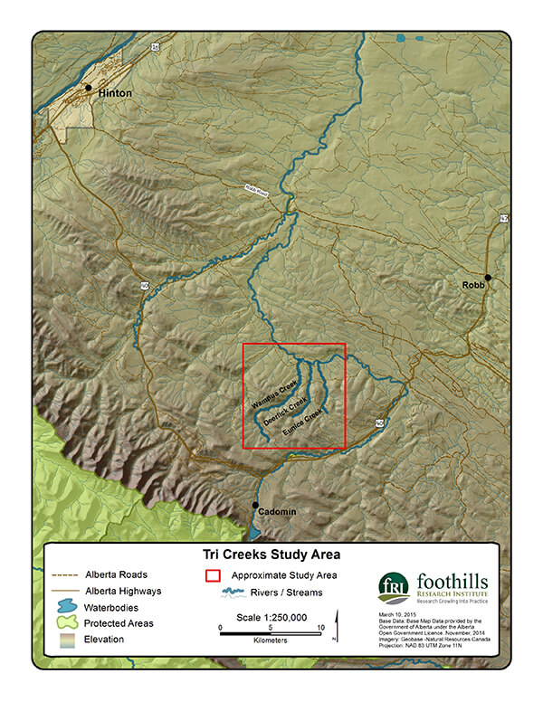 GIS map showing the Sri Creeks study area.
