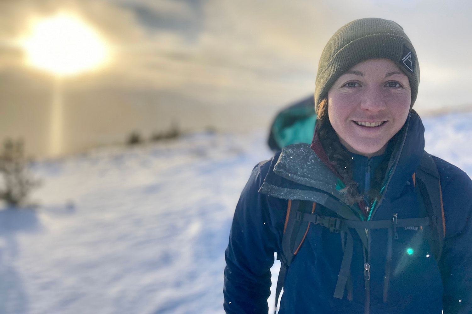 suzanne on a snow covered slope