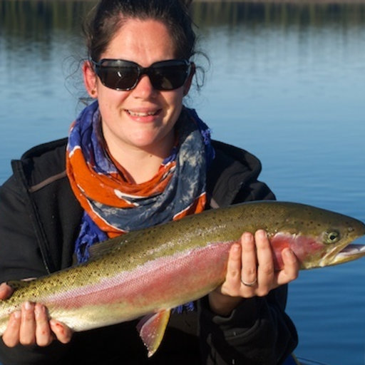 Dr. Ariane Cantin with a fish